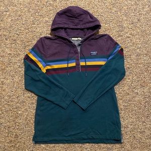 LL Bean Womens Quarter Button Hoodie - Large